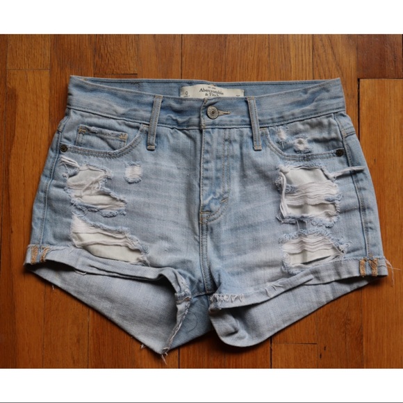 Abercrombie & Fitch denim mid-rise shorts size 0 - Picture 1 of 4